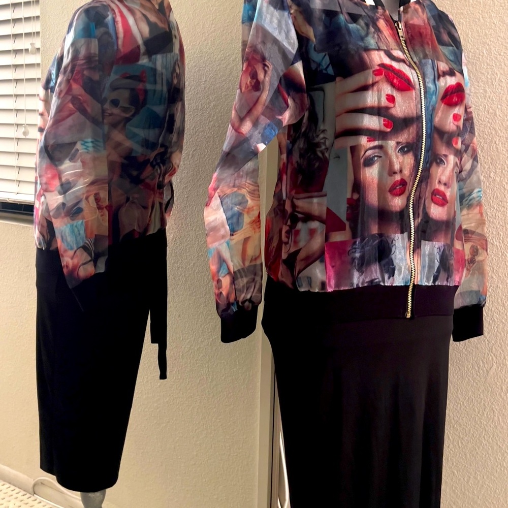 Organza see truth pilot printed coat